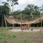 The completed installation stands ready - a beautiful and functional piece of design born from international collaboration and local materials