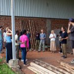 Visiting local artisans at Amavanda, the students learn about traditional mud, wattle, and bamboo construction techniques